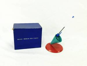 Vintage Turquois and Red Mirror Pen CaddyHolder Paperweight