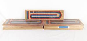 Lot of 7 Vintage 1980s Hoyle 3 Player Cribbage Boards