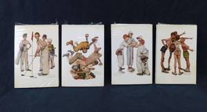 Lot of Approximately 80 Norman Rockwell Sporting Boys Postcards
