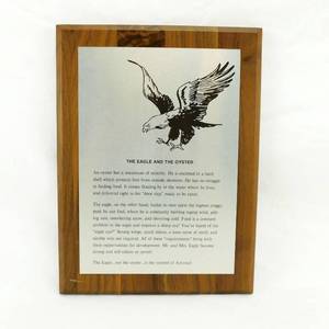 Vintage The Eagle and The Oyster On Walnut Plaque