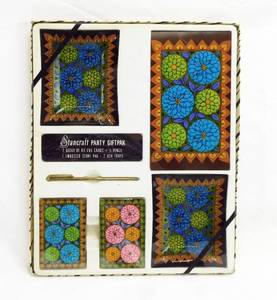 Vintage 1969 Zinnias Bridge Stancraft Party GiftPak
