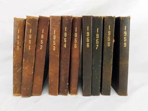 Vintage 1950s Leather Bound Executive Record and Travel Guide Books