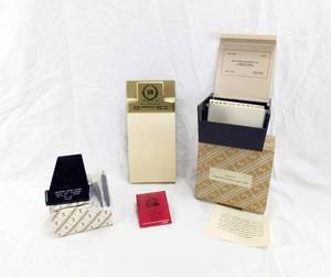 Vintage Office Desk Supplies Including Handifile Calling Card Case