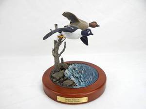 Vintage 1990s Limited Edition David Maass Over Water Hand Painted Sculptur