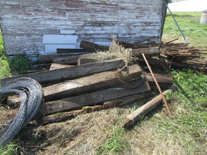 lot 44 image: Misc. Fence Post, RR Ties, T Post & Wire