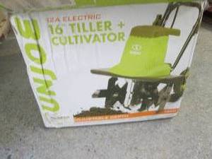 lot 2 image: Sun Joe 16 Corded Electric Tiller...