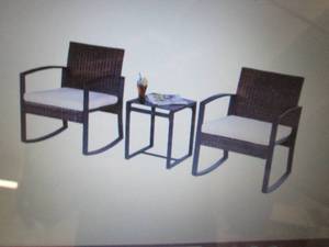 lot 22 image: Saint Birch 3-Pc. Outdoor Patio Roc...