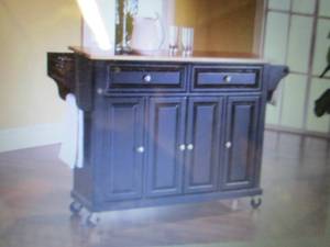 lot 26 image: Crosley Natural Wood Top Kitchen Ca...