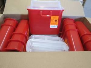 lot 128 image: Medegen 8708 Stackable Sharps Taine...