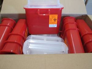 lot 133 image: Medegen 8708 Stackable Sharps Taine...