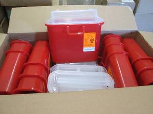 lot 141 image: Medegen 8708 Stackable Sharps Taine...