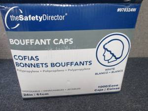 lot 162 image: Case of 1000 24 inch White Bouffant...