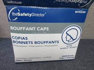 lot 164 image: Case of 1000 24 inch White Bouffant...