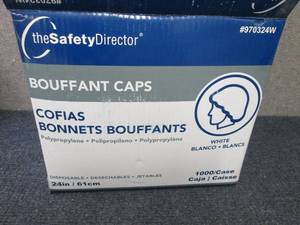 lot 165 image: Case of 1000 24 inch White Bouffant...