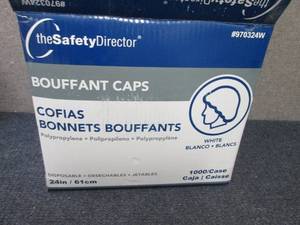 lot 166 image: Case of 1000 24 inch White Bouffant...