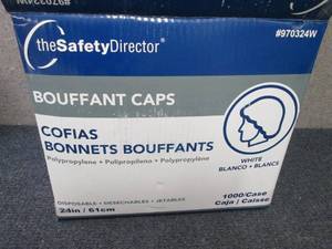 lot 167 image: Case of 1000 24 inch White Bouffant...