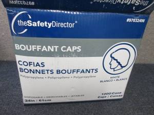 lot 168 image: Case of 1000 24 inch White Bouffant...