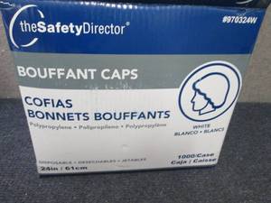 lot 169 image: Case of 1000 24 inch White Bouffant...