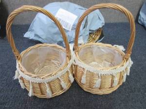 lot 293 image: 2- 2pks Small Woven Baskets...