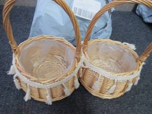 lot 296 image: 2- 2pks Small Woven Baskets...