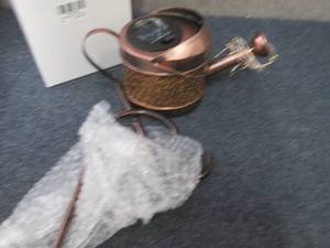lot 301 image: Solar Watering Can Outdoor Decor...