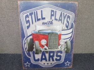 lot 358 image: Metal Still Plays with Cars Sign 16...
