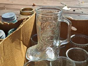 lot 427 image: Lot of (12) Boot theme Glass Beer Mugs