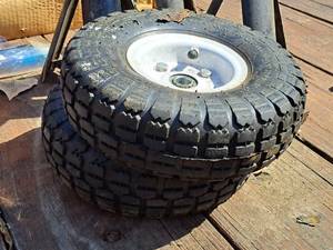 lot 434 image: Lot of (2) 4.10-3.50-4 Utility Dolly Wheels & Tires