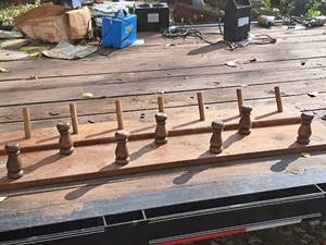 lot 490 image: Lot of (2) 47 Wooden Coat Racks