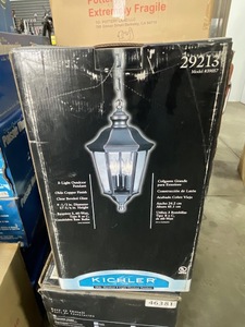 lot 108 image: Kichler 3 Light Outdoor Pendant NEW