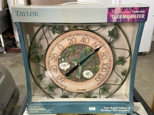 lot 121 image: IndoorOutdoor Decorative Thermometer