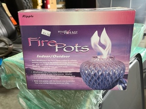 lot 133 image: Wind Flame IndoorOutdoor Tabletop Fire Pot NEW