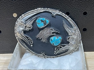 lot 29 image: Belt Buckle with Turquoise