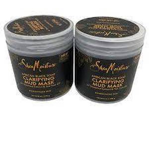 lot 28 image: Shea Moisture African Black Soap Clarifying Mud Mask 2 Pack-6oz each