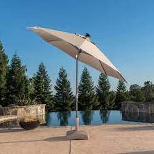 lot 75 image: ProShade 10ft Round Auto Tilt Aluminum Market Umbrella-Beige-No Base