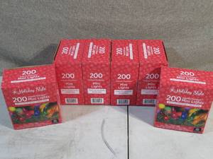 lot 53 image: Holiday Style 200 IndoorOutdoor Mini Lights-Multi-Color-Green Wire-Set of 6 Boxes