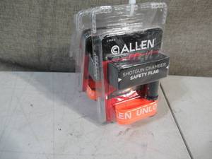 lot 71 image: Set of 3 Allen Shotgun Chamber Safety Flag Orange UNLOADED Fits 20 and 12 Gauge