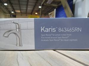 lot 96 image: MOEN Karis Spot Resist Brushed Nickel One-Handle High Arc Bathroom Faucet-84346SRN