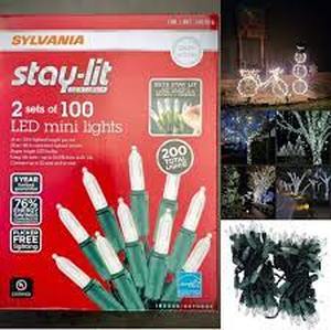 lot 106 image: Set of 2 Sylvania Stay-lit 2 Set 100 Mini Pure White LED Lights