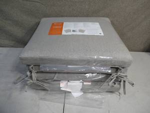 lot 87 image: Set of 2 Sunbrella Solid fabric 2 pack 18 in. Square seat pad  - 18W x 18D x 2.5H - Canvas Grey