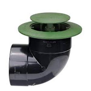 lot 159 image: Pop-Up Drainage Emitter with Elbow for 4 in. Drain Pipes, Green Plastic