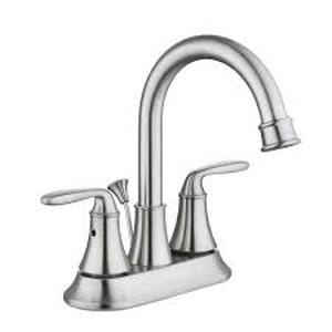 lot 200 image: Glacier Bay Sadira 4 in. Centerset 2-Handle High-Arc Bathroom Faucet in Brushed Nickel