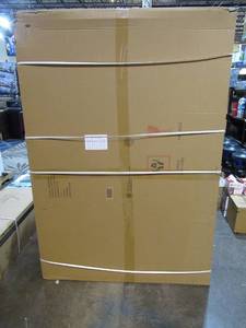 lot 201 image: U Brands PINIT Magnetic Dry Erase Board, 70 x 47, White Surface, Silver Aluminum Frame (2808U0001) w marker Tray