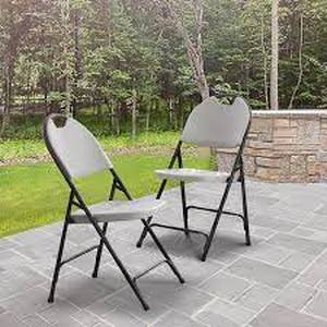 lot 215 image: Set of 2 HDX Plastic Seat Folding Chair in Earth Tan