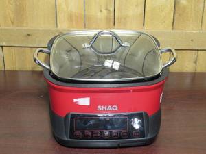 lot 220 image: SHAQ 1300W 18-in-1 Smart IQ Induction Cooking Station w Pan & Lid