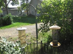 lot 202 image: 2 Bird feeders on a shepherds hook