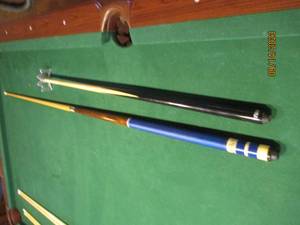lot 17 image: Travel Pool cues (comes apart for transport) with steadybreaking cue