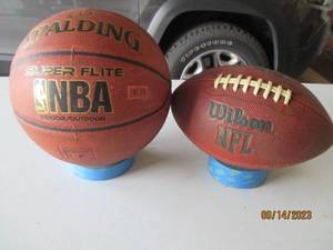 lot 95 image: Spaulding basketball and Wilson football