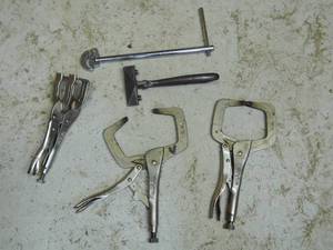 lot 269 image: Assortment of specialty vise grips, ratchet and cutting tool.