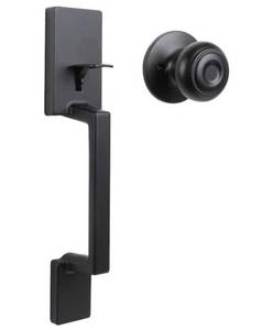 lot 36 image: DEFIANT Vancouver Matte Black Entrance Door Handle Set with Hartford Interior Knob